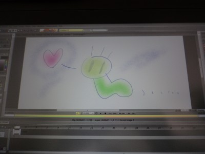 A &quot;kawai&quot; drawing made by a teacher on the Companion Cintiq